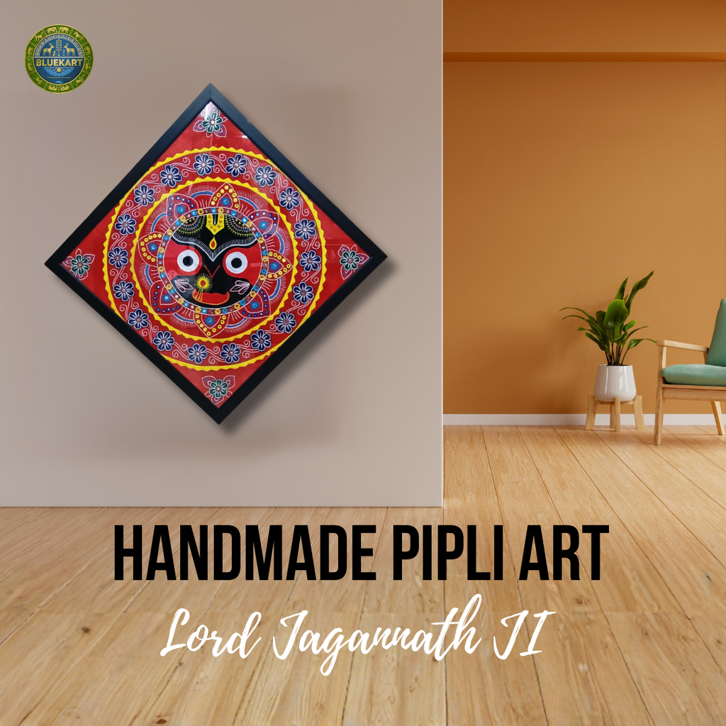 Pipli/Chandua Art: Lord Jagannath | Size:36 x 36 inch