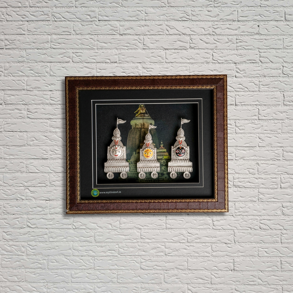 Jagannath Ji Tarakashi Art Piece | Odisha Silver Art Frame | Size: 16 x 14 Inch