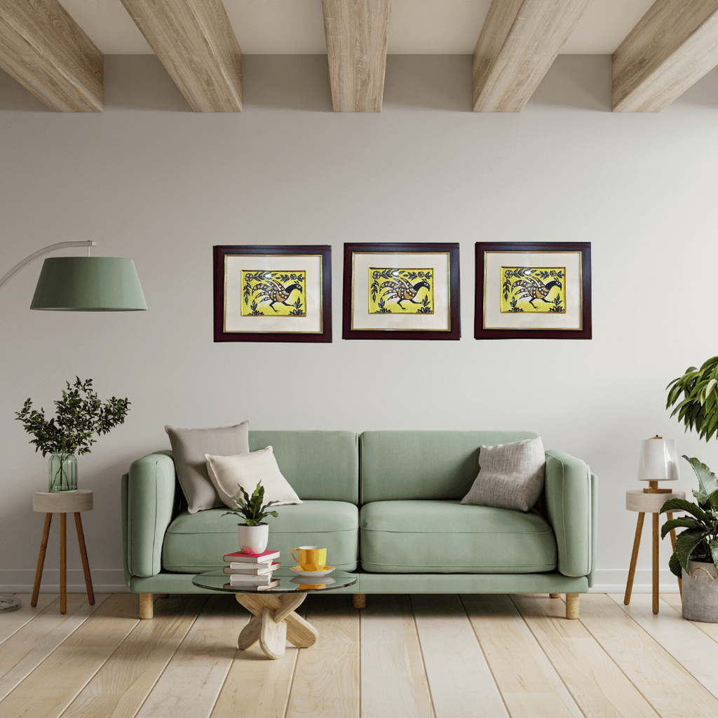 Handmade Sohrai Painting: The Peacock (8x10 Inches)