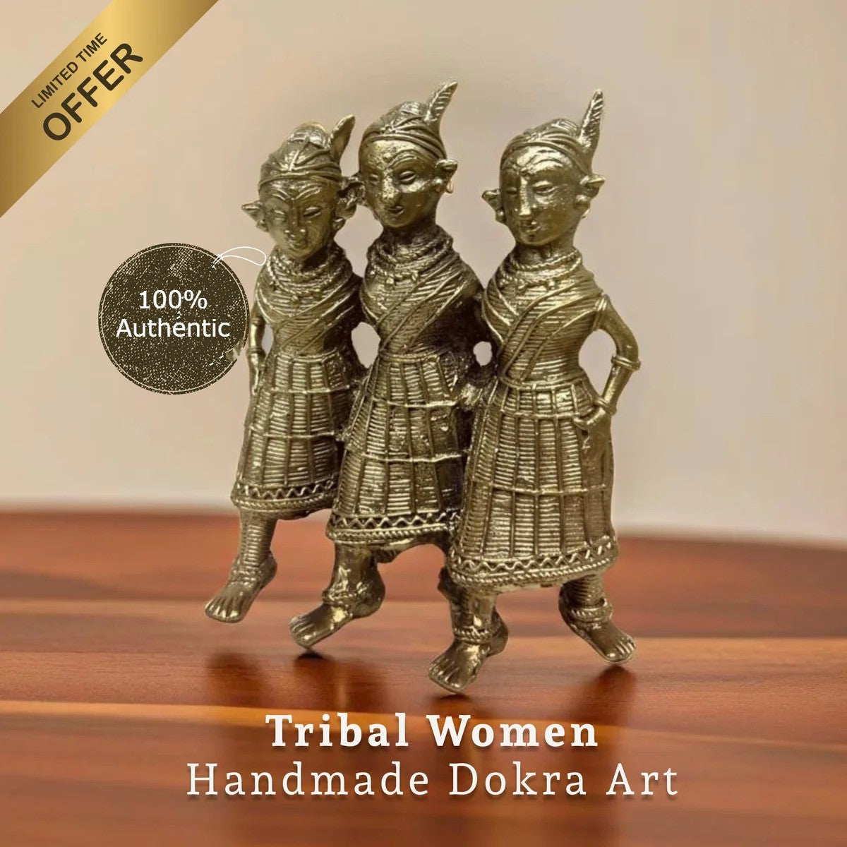 3 Tribal Women – Handmade Dokra Art