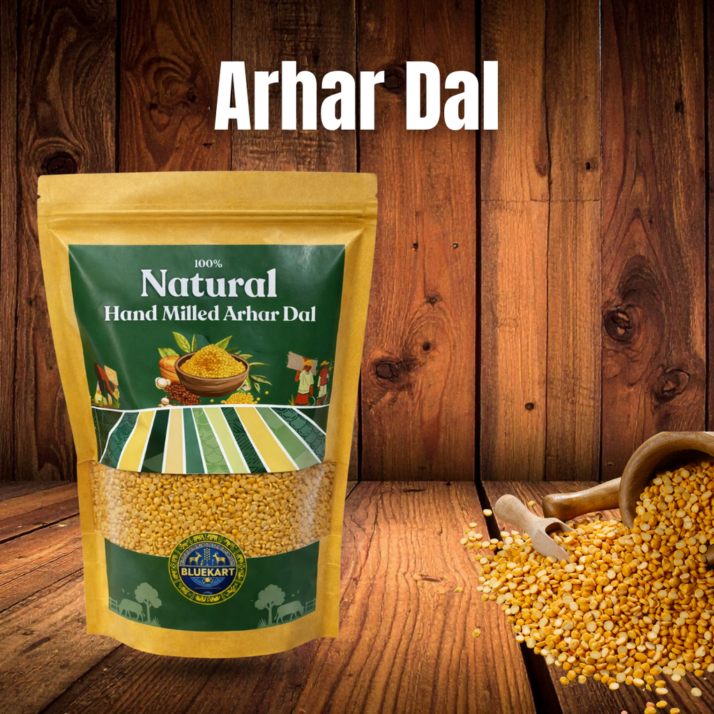 BlueKart Hand-Milled Arhar Dal (1 Kg) | Traditionally Processed | Naturally Grown in Jharkhand