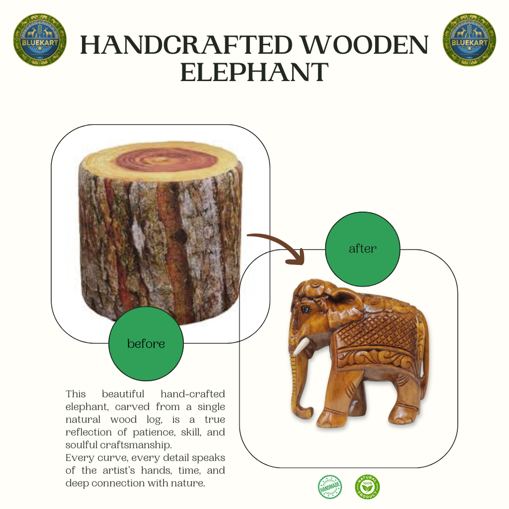 The Elephant | Hand-Carved Wooden Sculpture