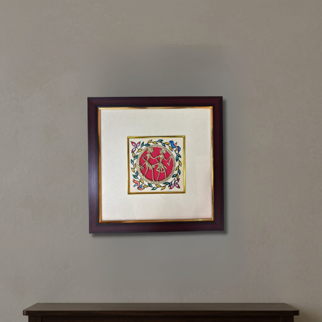 Tribal Celebration - Dokra Craft Frame (Size: 12x12 Inch)