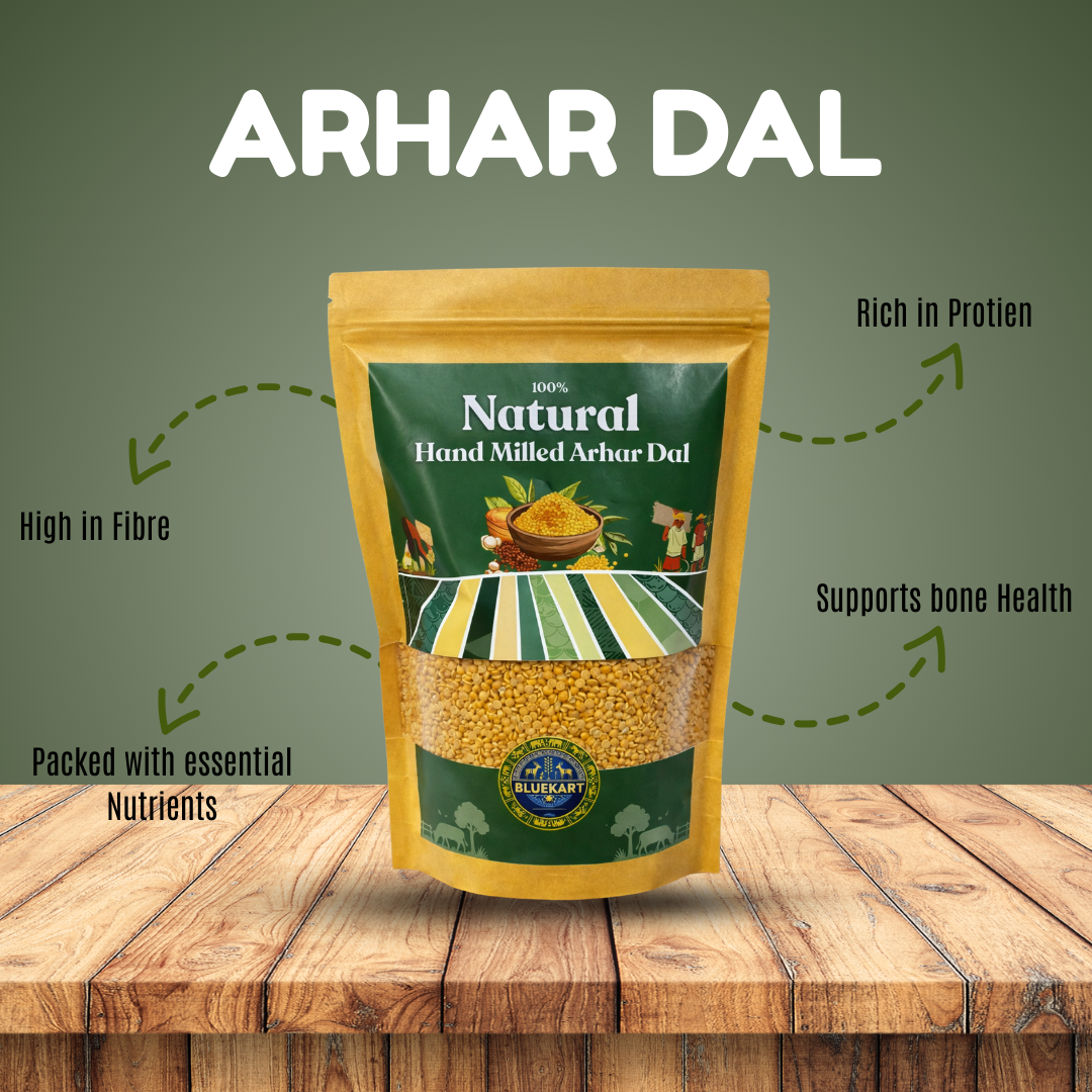 BlueKart Hand-Milled Arhar Dal (1 Kg) | Traditionally Processed | Naturally Grown in Jharkhand