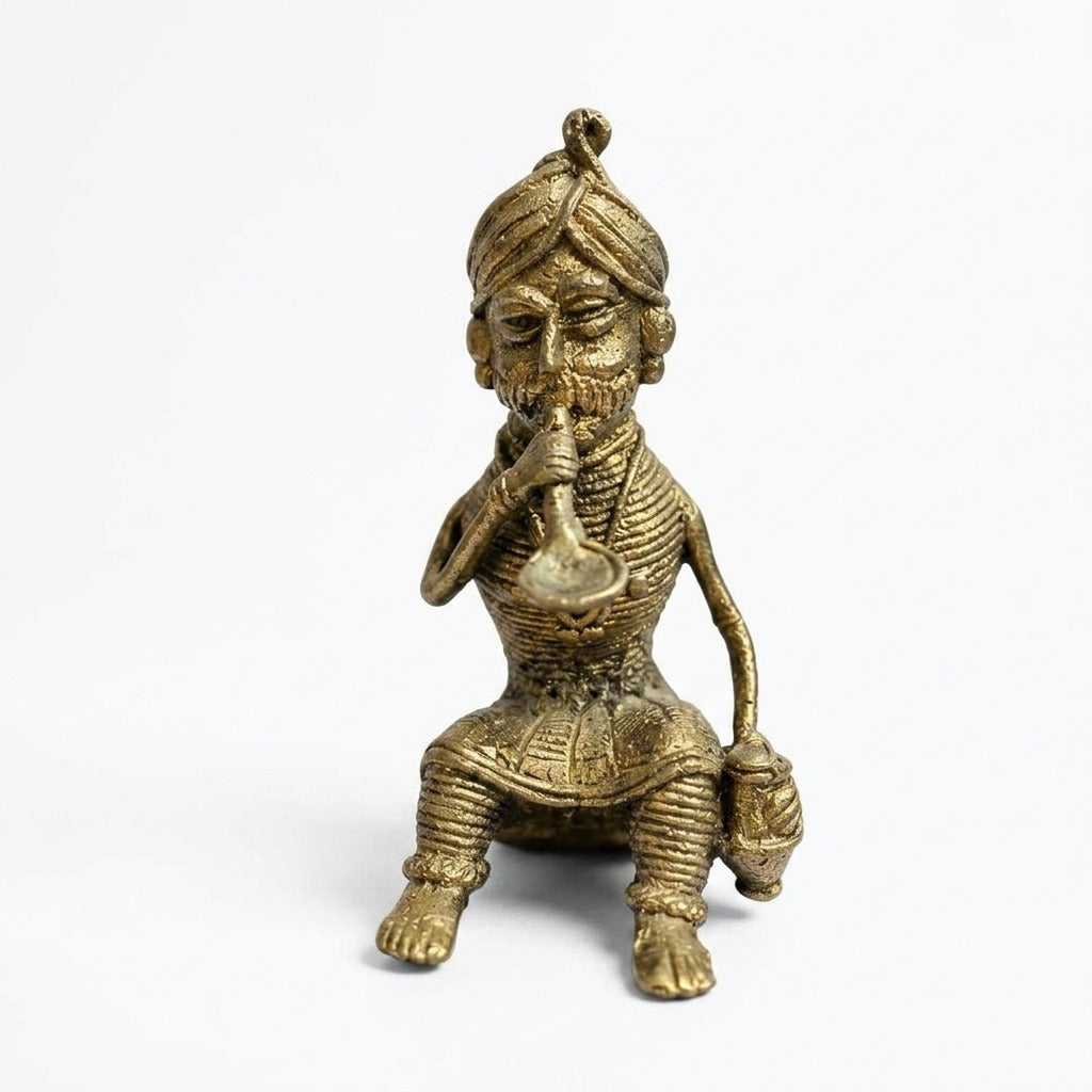 The Musician – Handmade Bastar Dokra Art (Size: L 2 x H 4.5 Inch)