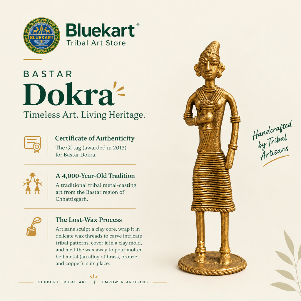Tribal Man – Handmade Bastar Dokra Art (Size: L 2x H 6 Inch)