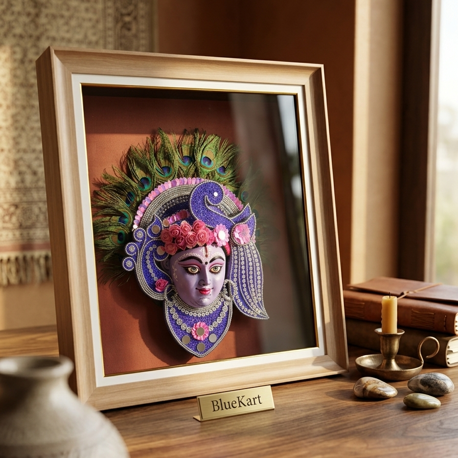 Peacock Crown Traditional Art Wall Mask