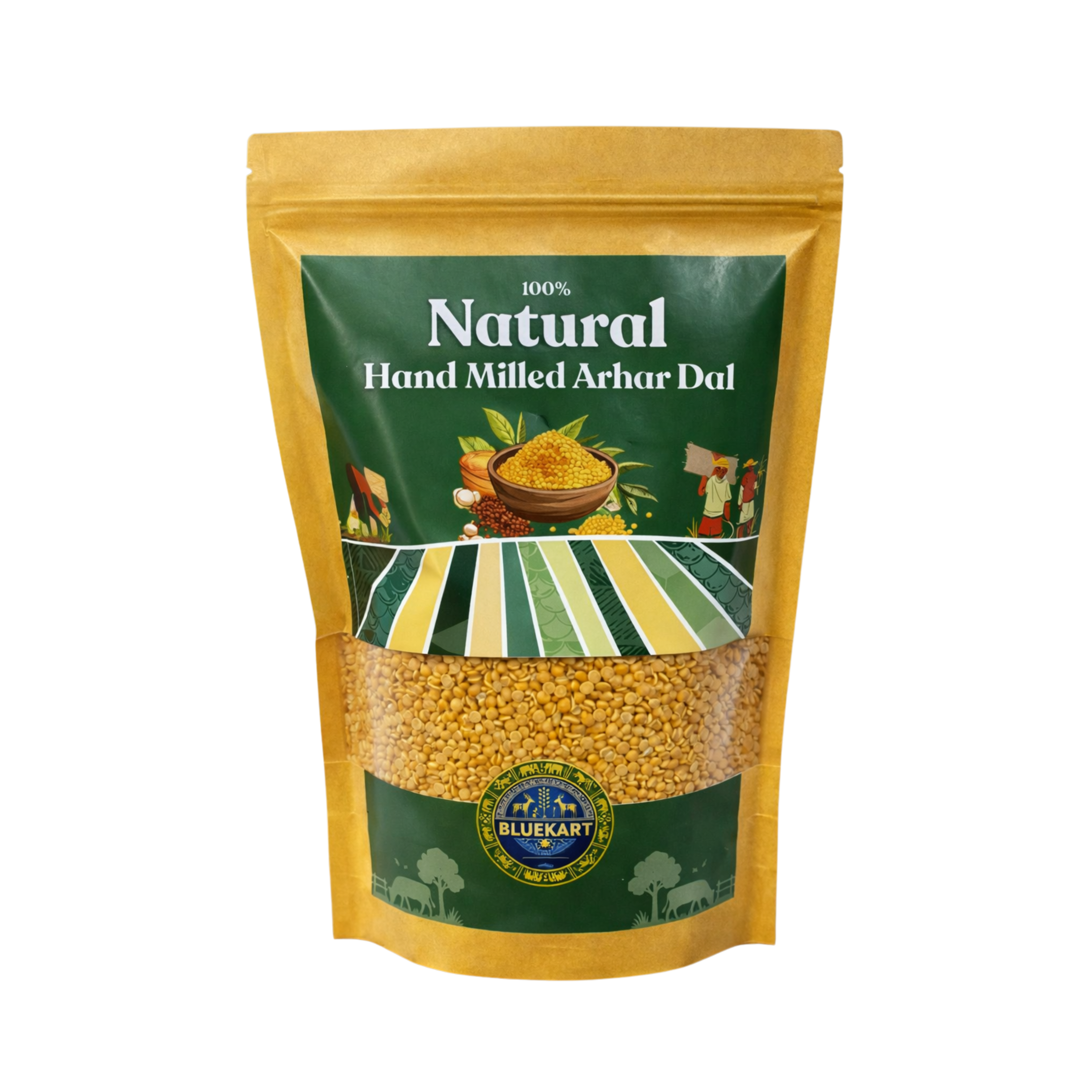 BlueKart Hand-Milled Arhar Dal (1 Kg) | Traditionally Processed | Naturally Grown in Jharkhand