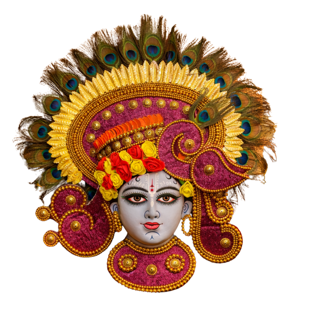 Handcrafted Shree Krishna Wall Mask – Vrindavan-Inspired Divine Art 🌸✨