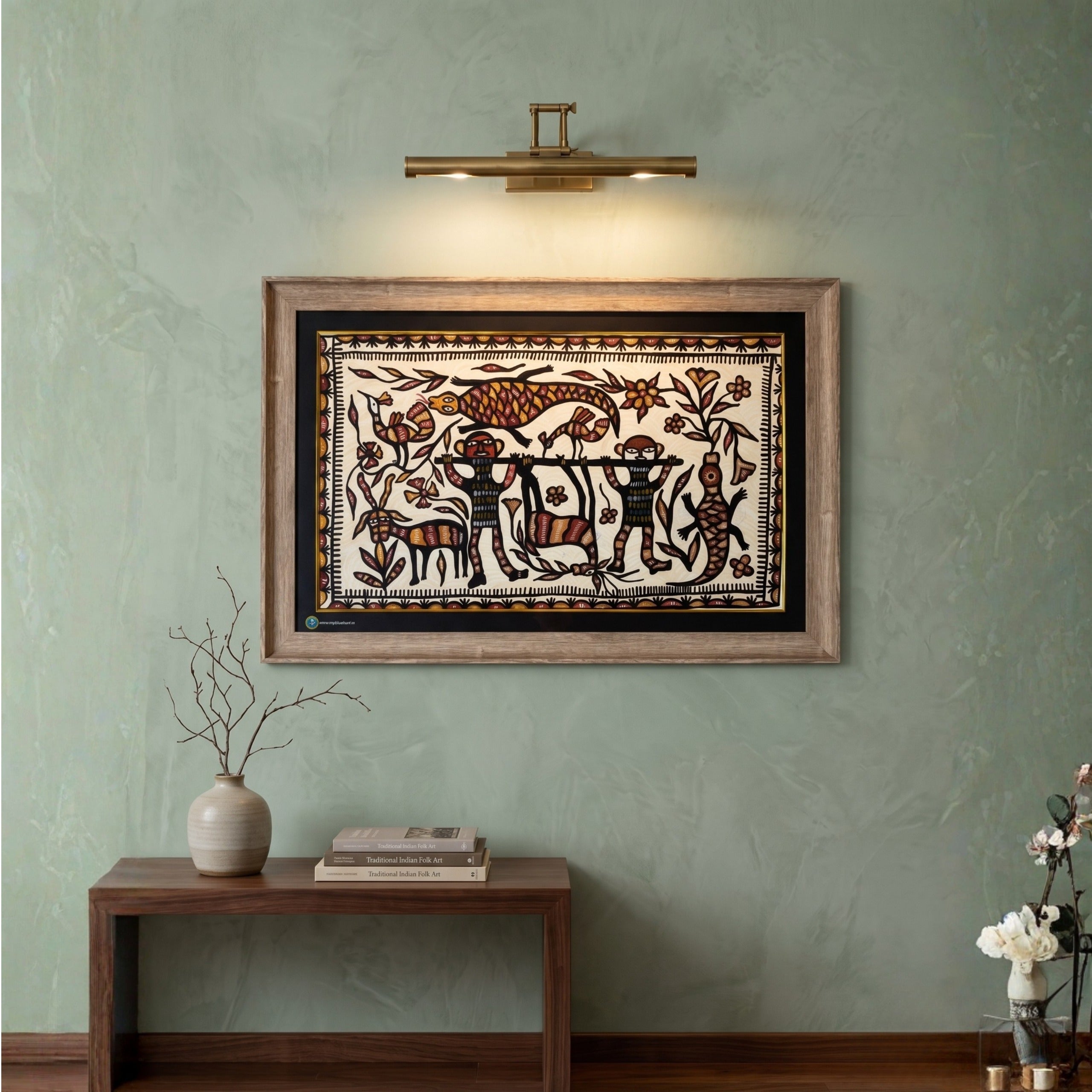 Forest Ecosystem | Authentic Handmade Sohrai Painting (34 × 24 Inches)