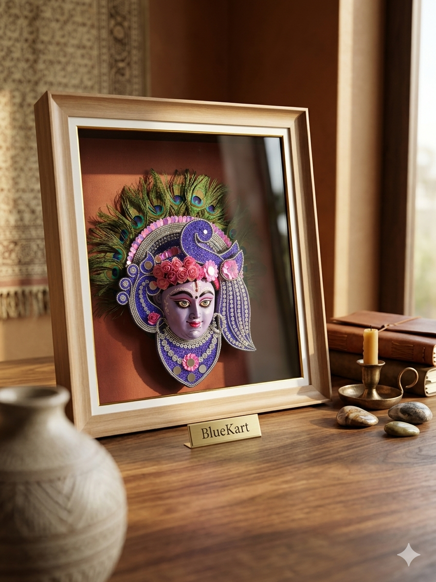 Peacock Crown Traditional Art Wall Mask