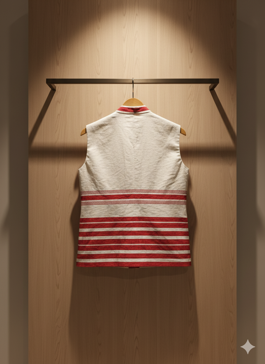 Tribal Legacy Jacket | Red and White | Half Sleeve | Premium Quality Cotton Jacket