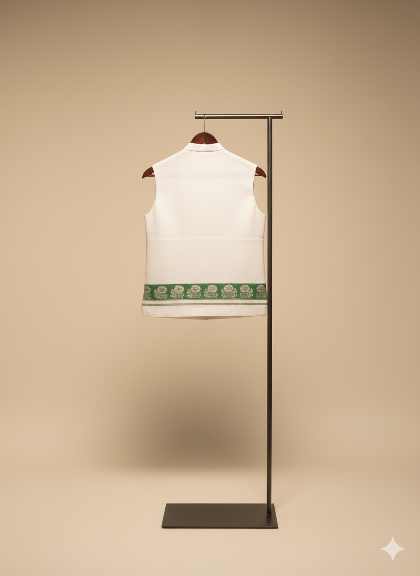 Tribal Legacy Jacket | Green and White | Half Sleeve | Premium Quality Cotton Jacket