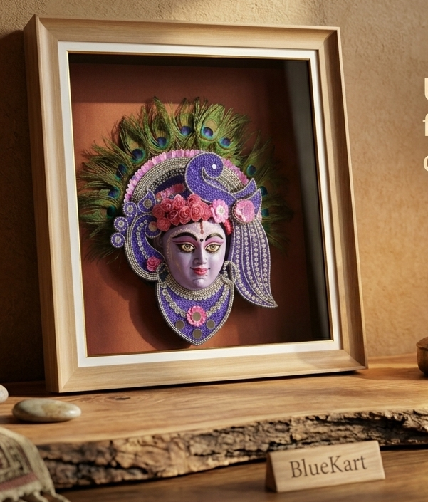 Peacock Crown Traditional Art Wall Mask
