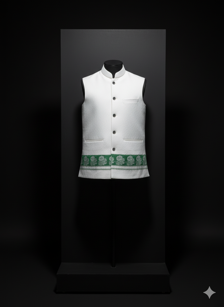 Tribal Legacy Jacket | Green and White | Half Sleeve | Premium Quality Cotton Jacket