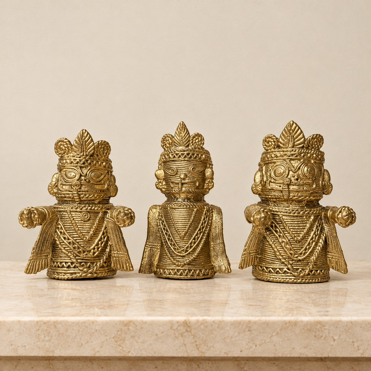 Dokra Lord Jagannath, Balabhadra and Devi Subhadra Idol Set