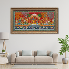 Handmade Pattachitra: Krishna Leela (Size: 23×44 inch)