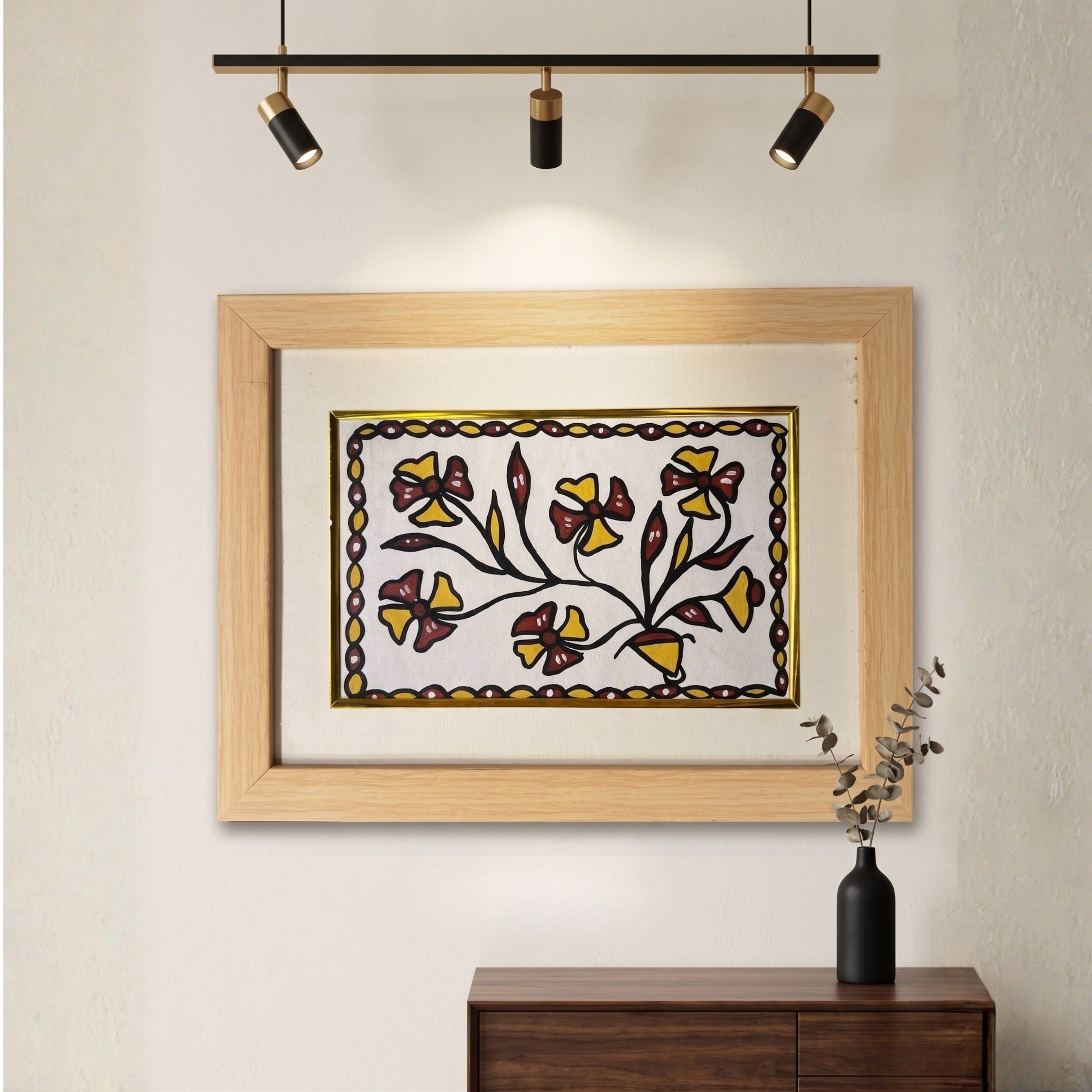 Flowers | Authentic Handmade Sohrai Painting (14 × 11 Inches)