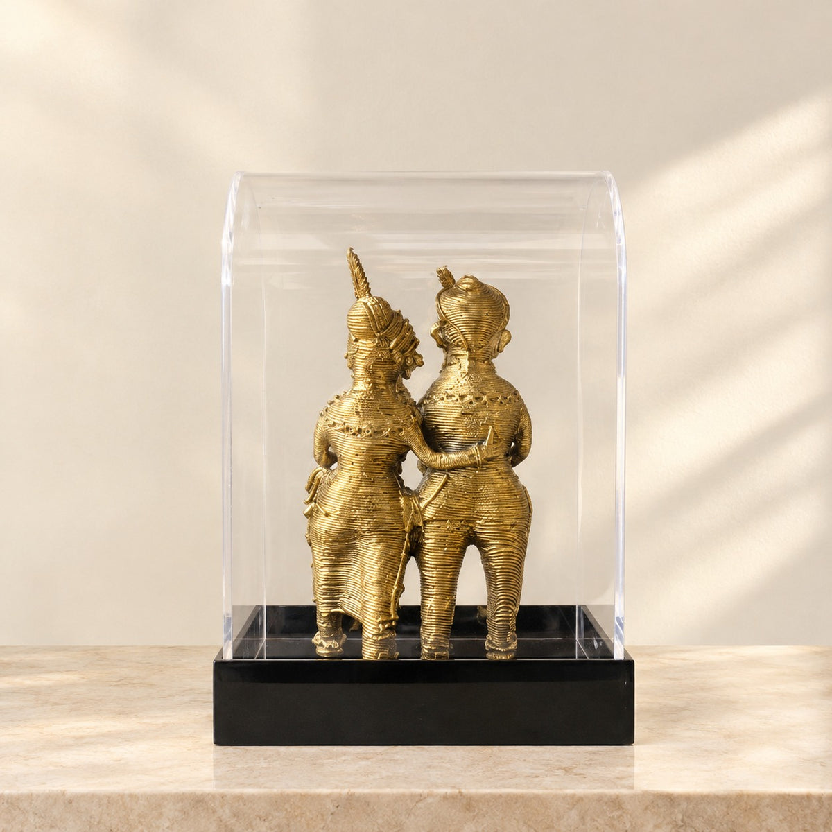 Dokra Tribal Dancing Couple with Premium Acrylic Case