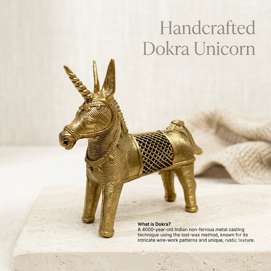 The Unicorn – Handmade Dokra Art