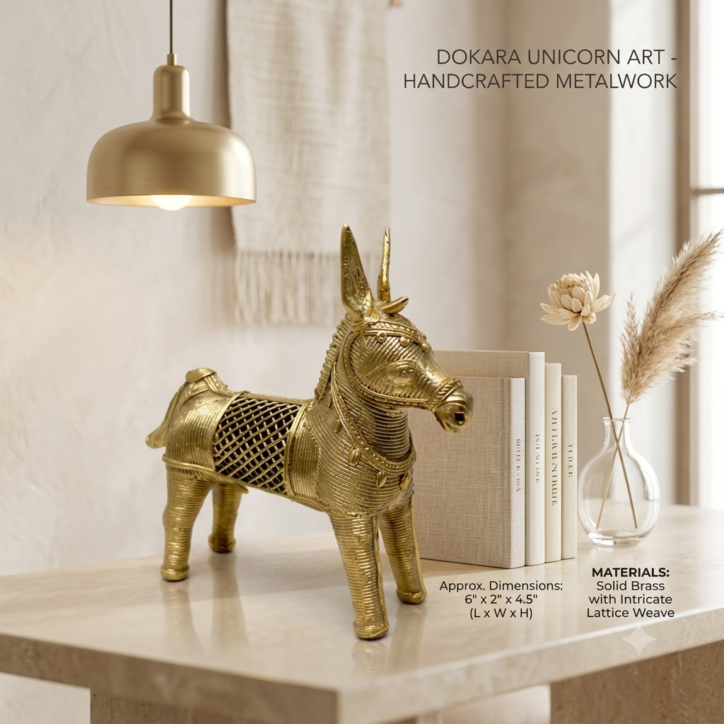 The Unicorn – Handmade Dokra Art