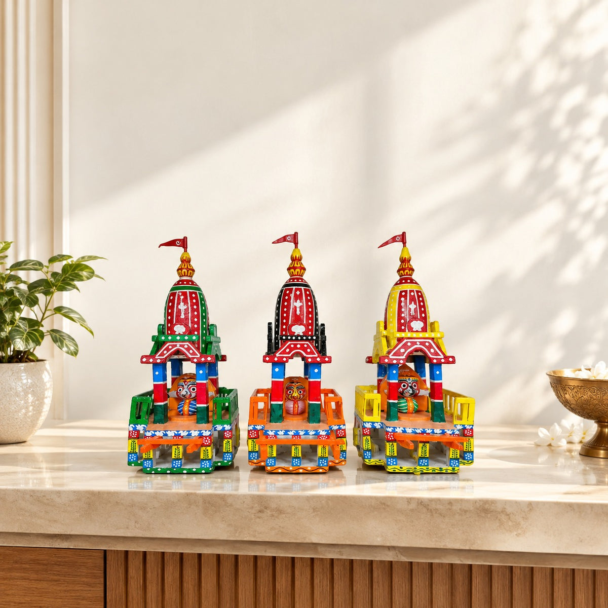 Wooden Jagannath Temple Set