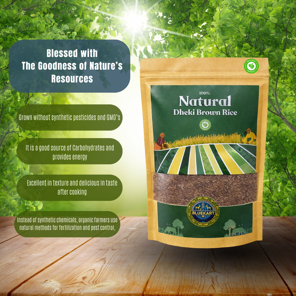 BlueKart Dheki Brown Rice (1 Kg) | Traditional Bali-Bhojana Rice | Naturally Grown in Jharkhand