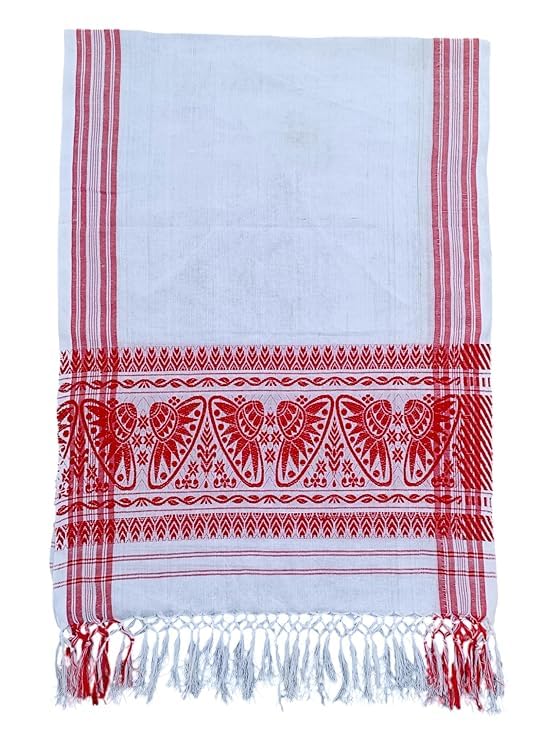 Tribal Gamcha | Traditional Tribal Polycotton Soft Fabric | Red and White