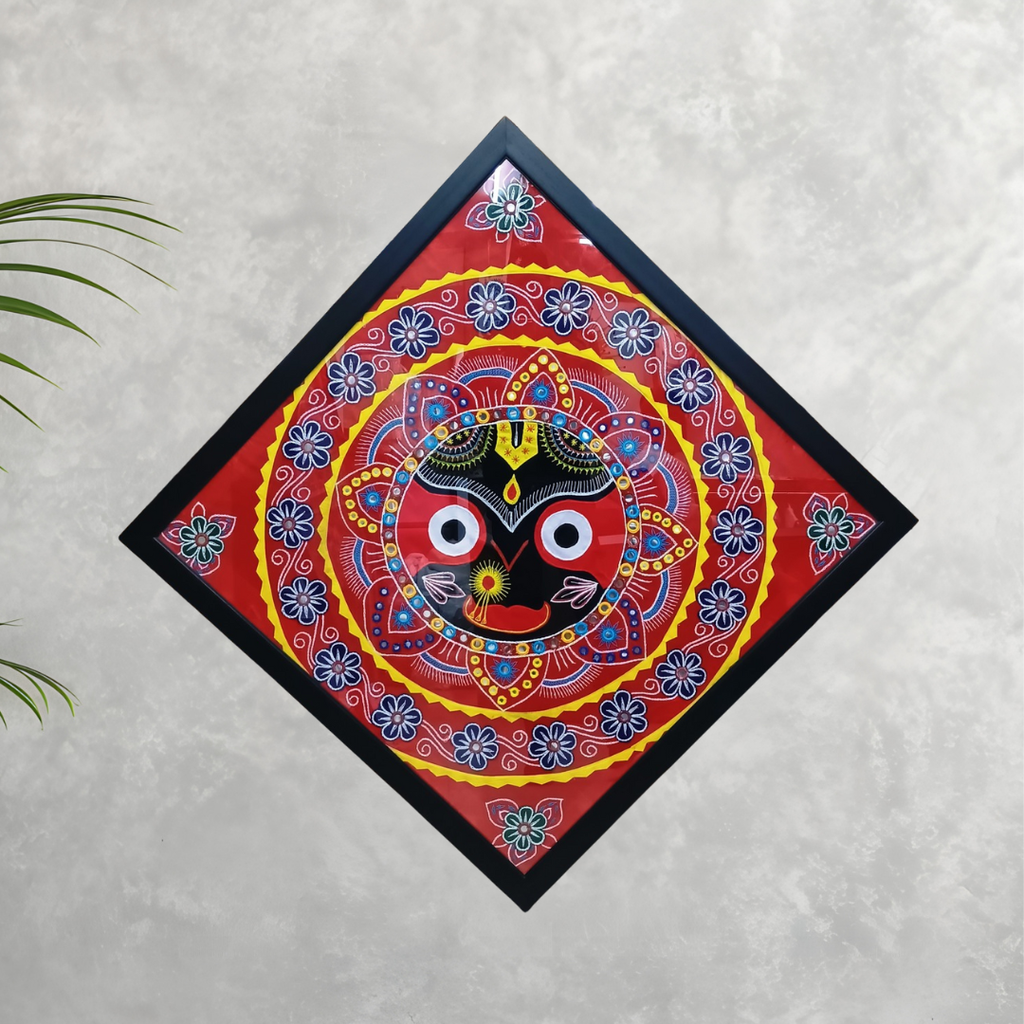 Pipli/Chandua Art: Lord Jagannath | Size:36 x 36 inch