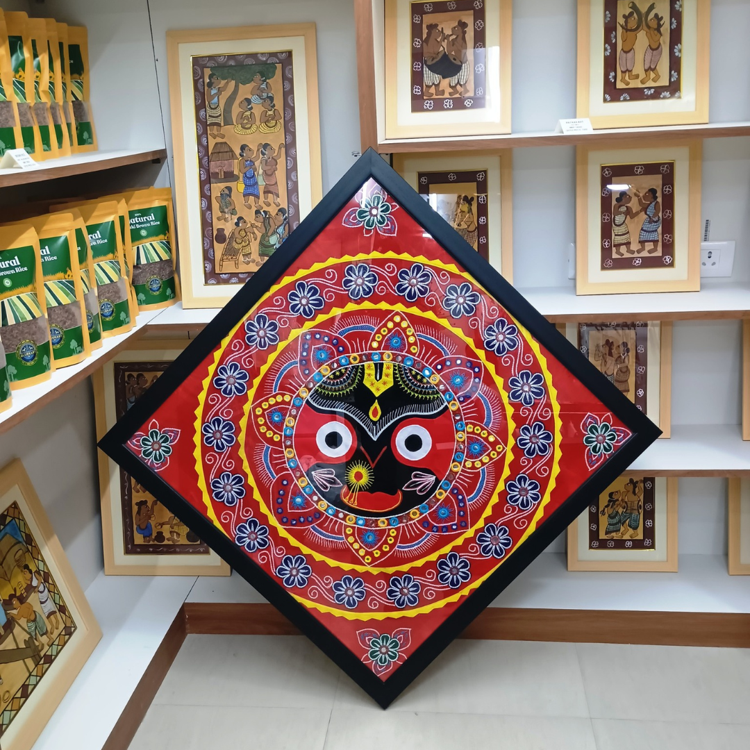 Pipli/Chandua Art: Lord Jagannath | Size:36 x 36 inch